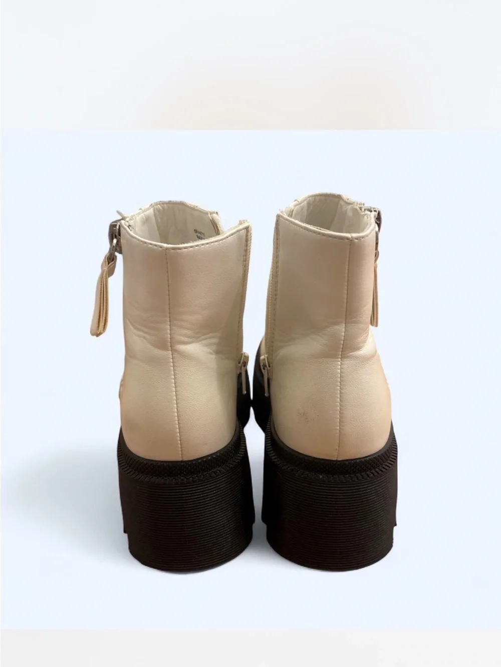 Forever 21 white with black sole Platform Ankle Boots